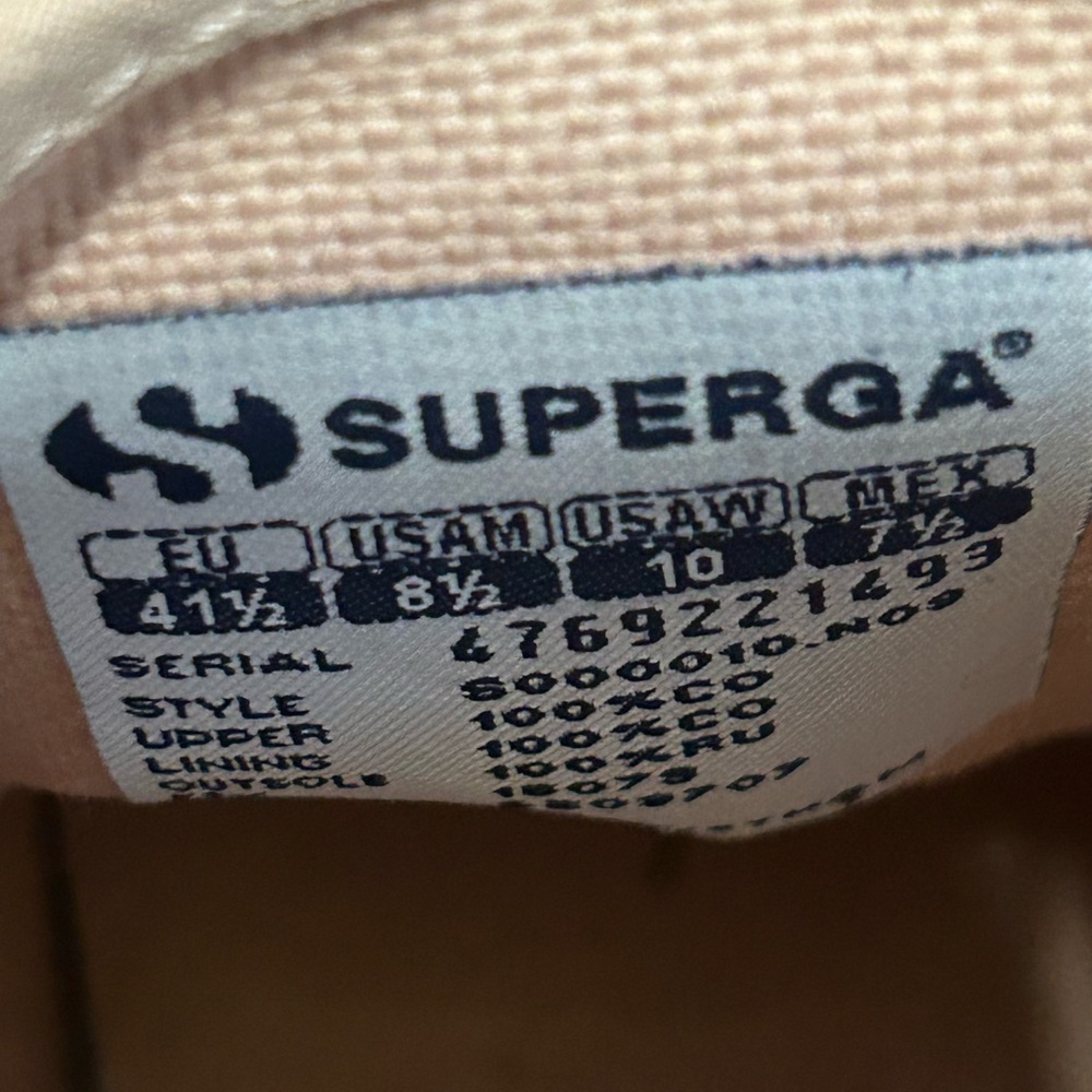 Like New. Superga Cotu Classic Canvas Sneakers 2750 Pink size 10/41.5 - Picture 6 of 8